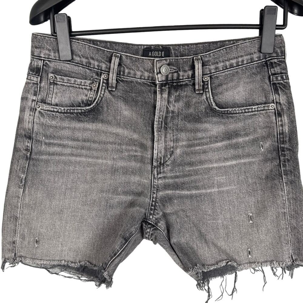 AGOLDE Denise Women’s Cut Off Denim Shorts Black Wash  Size 26 Coastal Festival